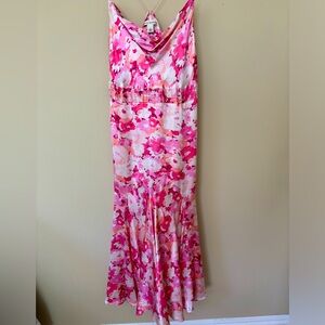 Gorgeous floral satin dress